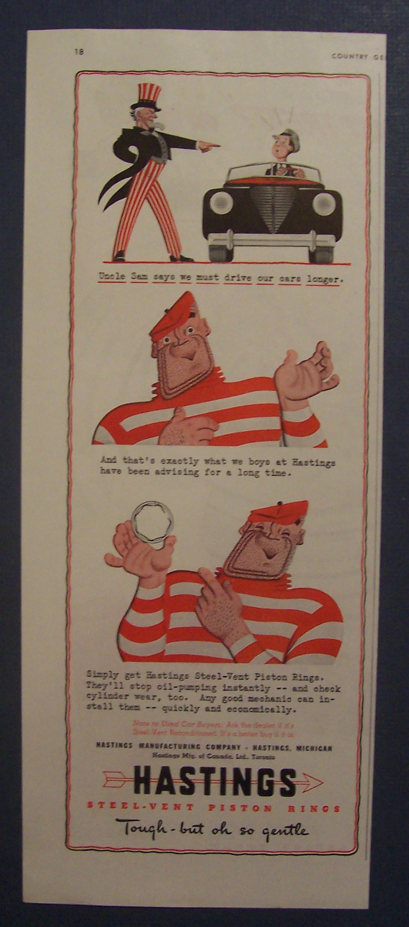 Vintage Ad: 1941 Hastings Steel-Vent Piston Rings