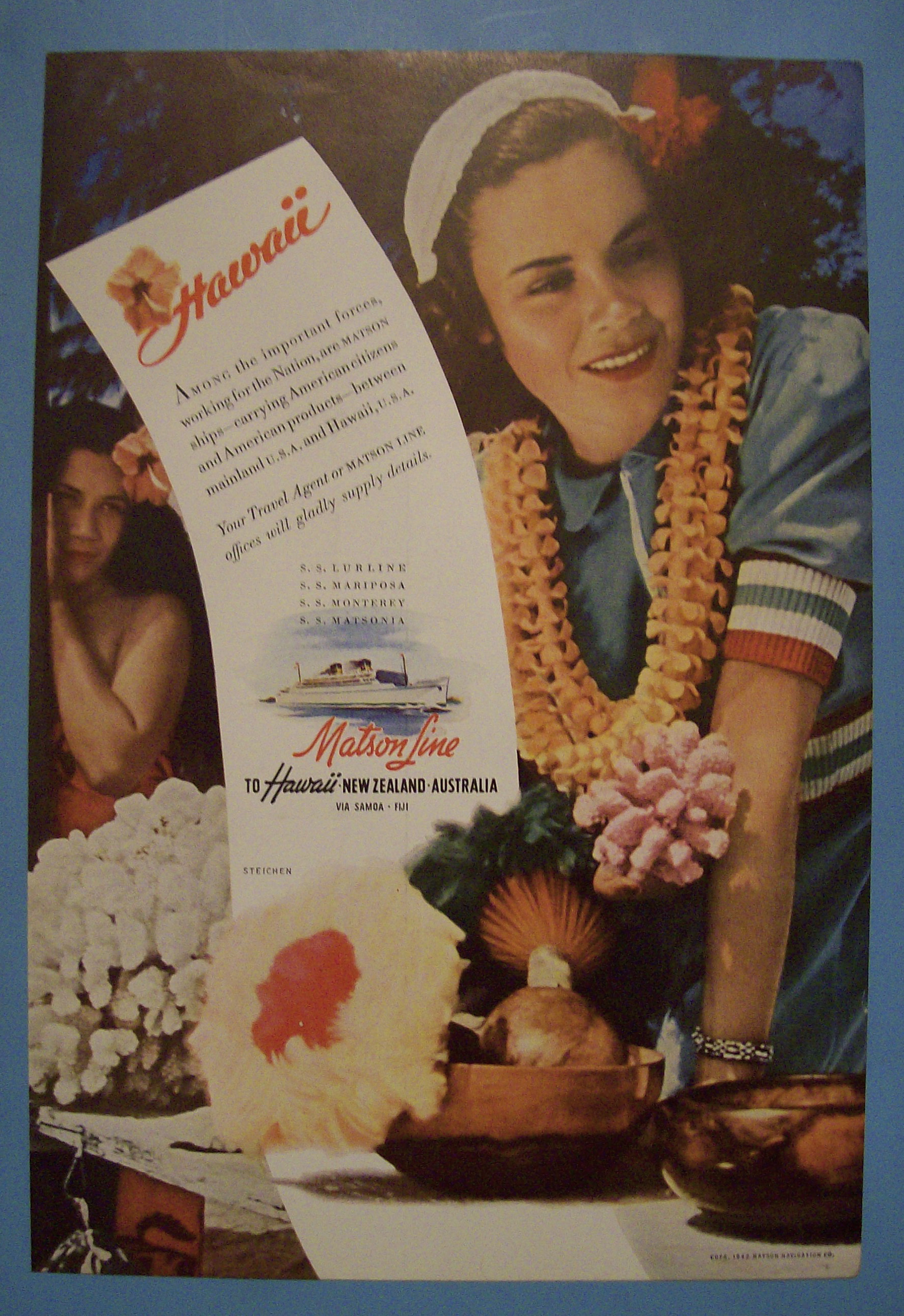 Vintage Ad: 1942 Matson Line To Hawaii