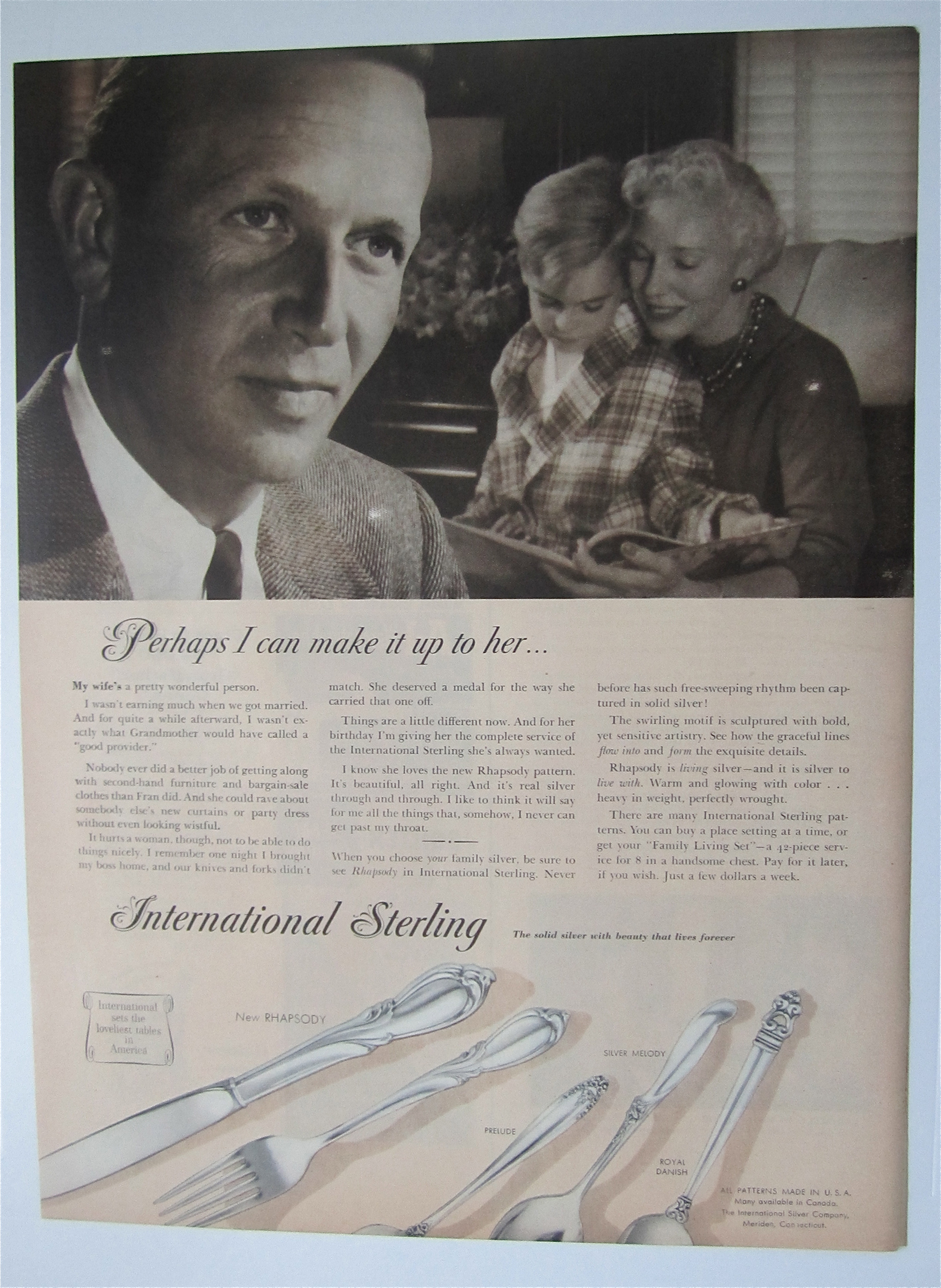 1957 International Sterling w/Woman Reading w/ Boy