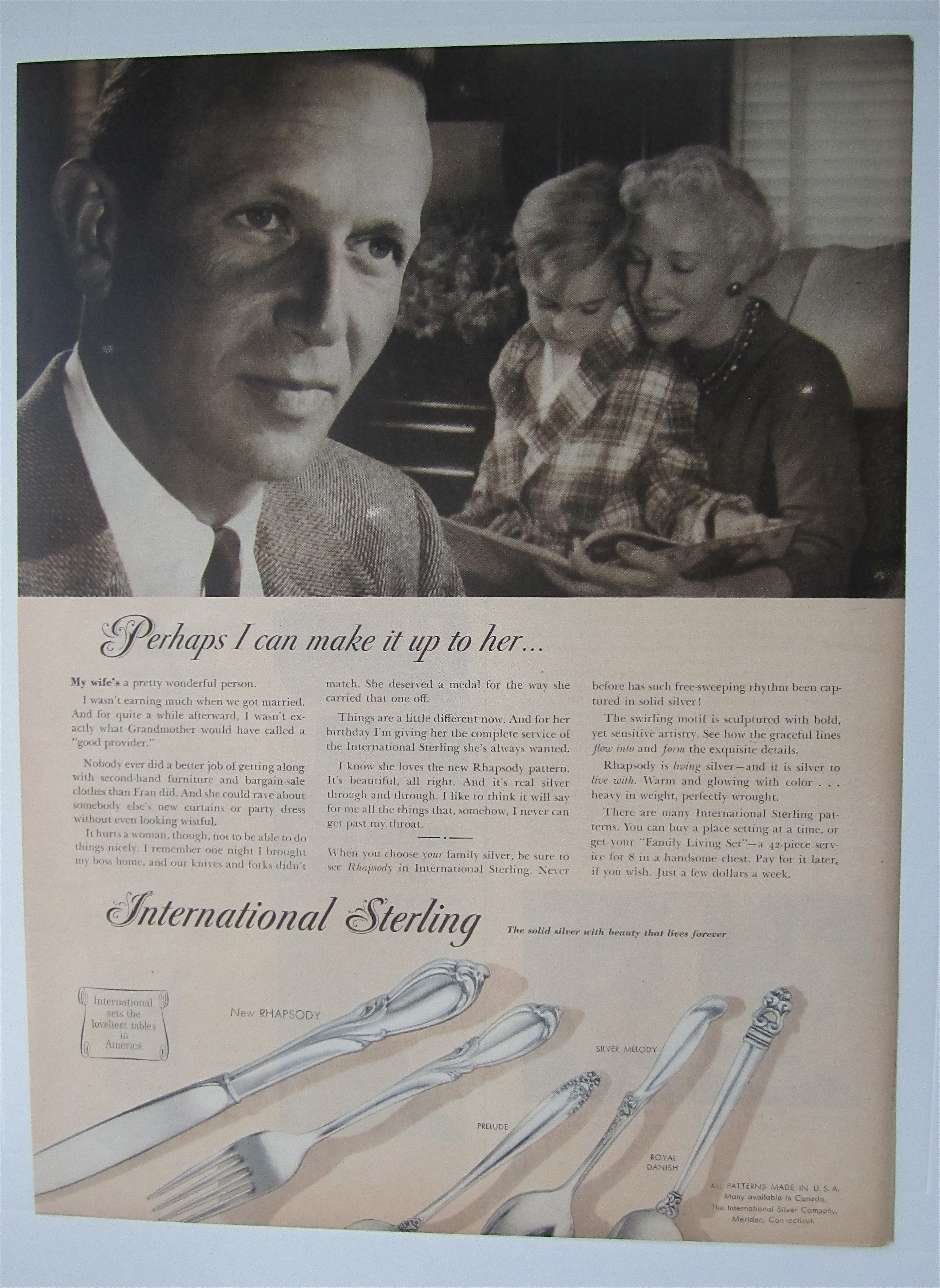 1957 International Sterling w/Woman Reading w/ Boy