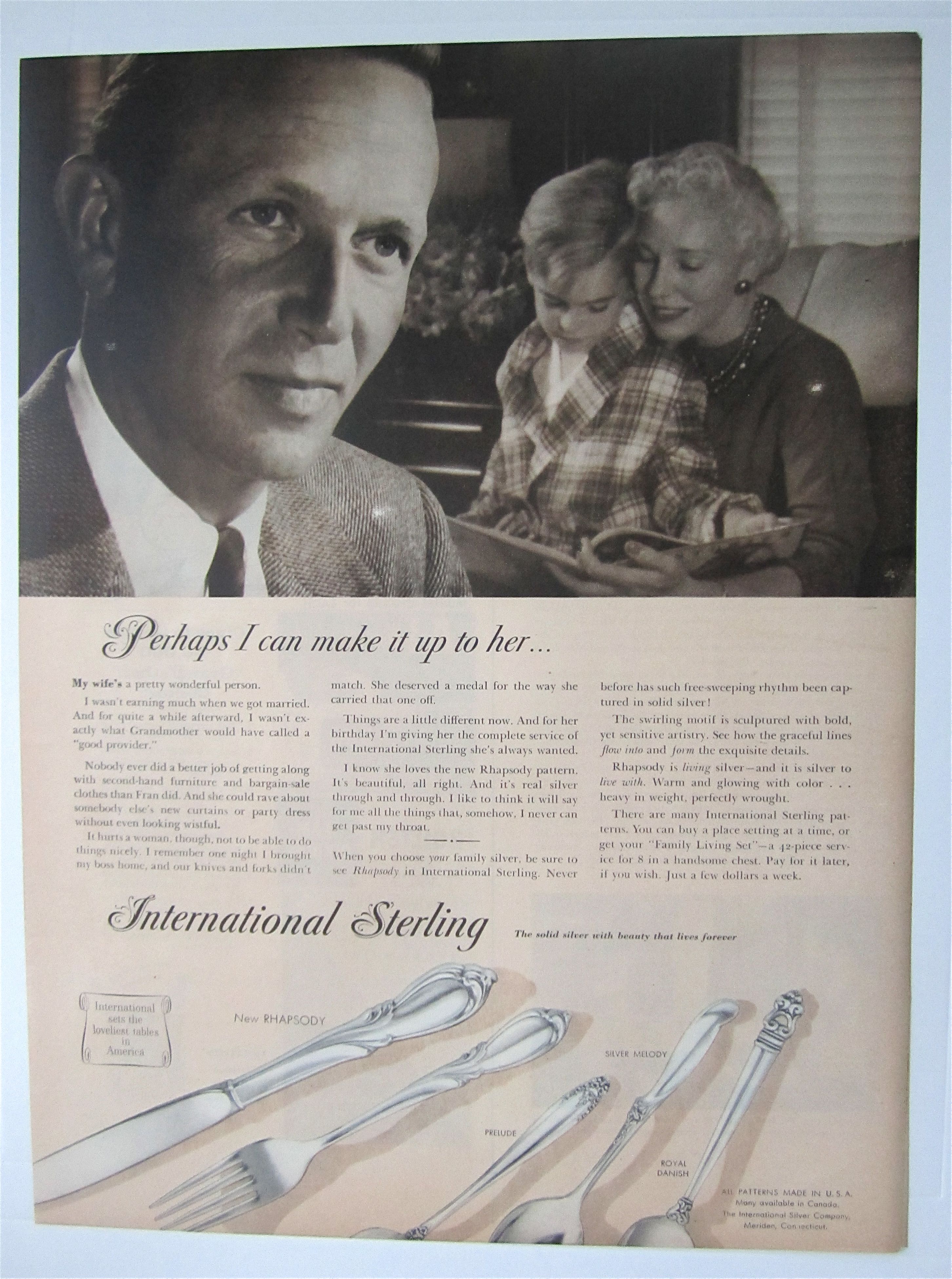 1957 International Sterling w/Woman Reading w/ Boy