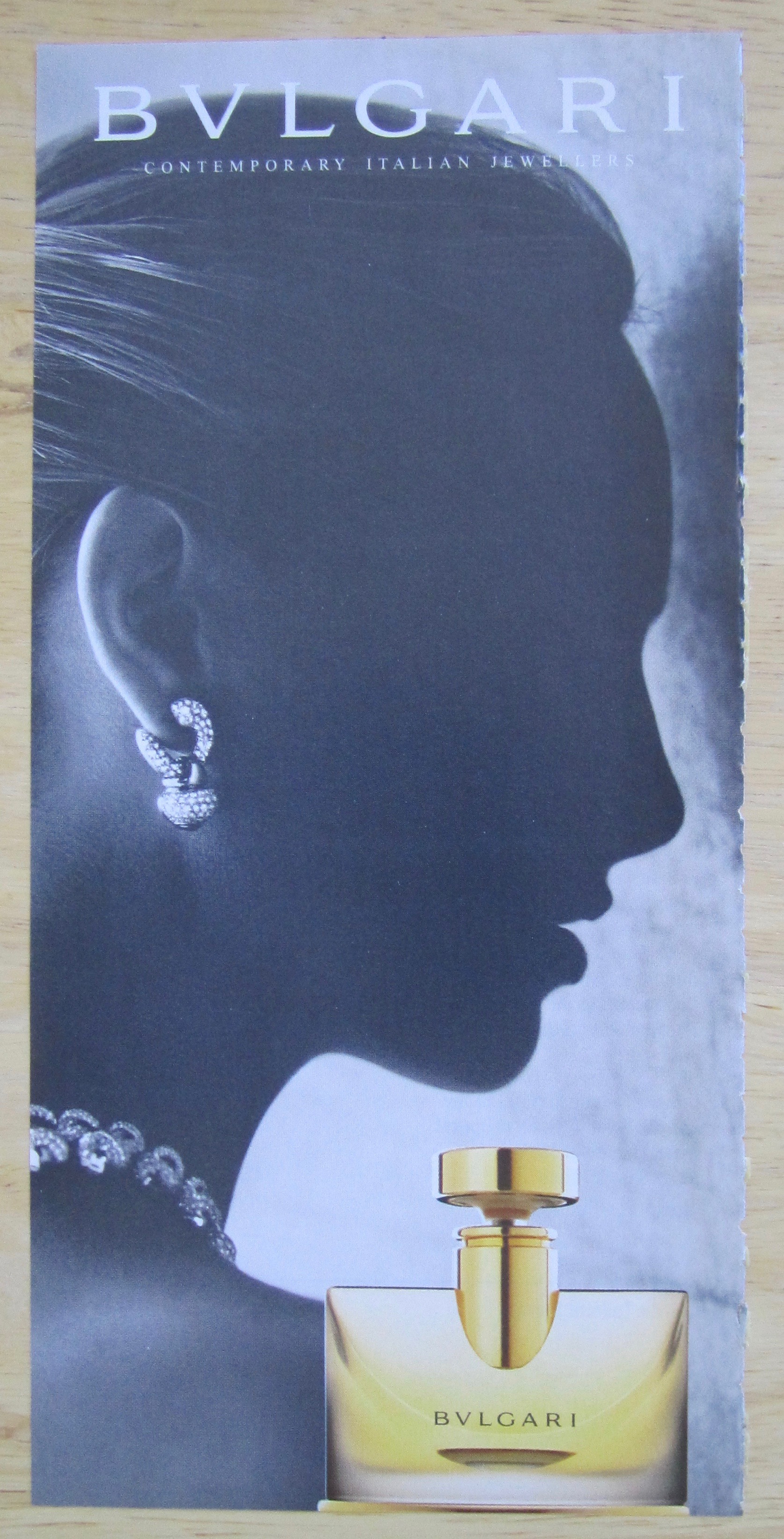 2004 Bvlgari Perfume with Lovely Side View of Woman