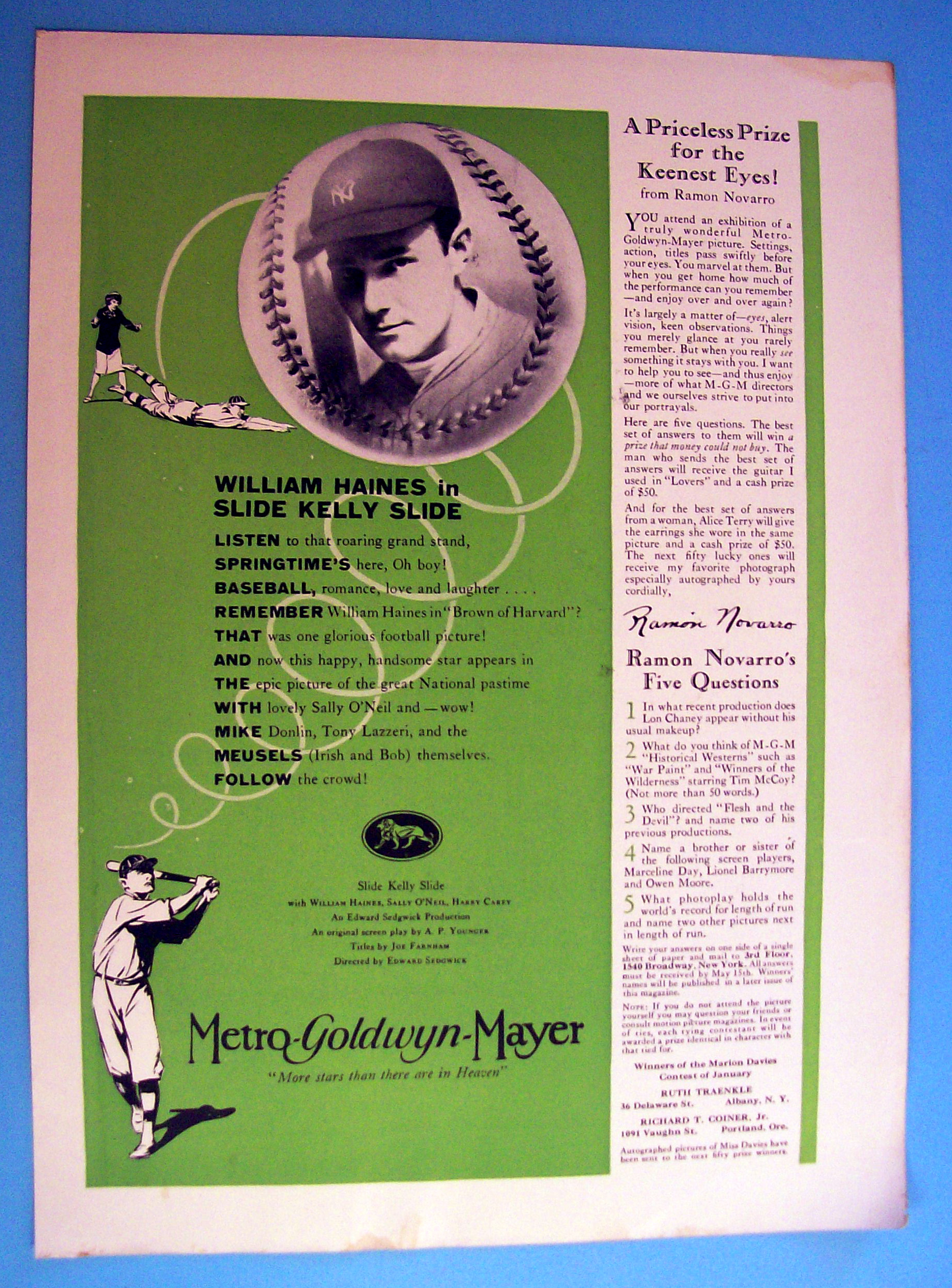 Vintage Ad: 1927 Slide Kelly Slide