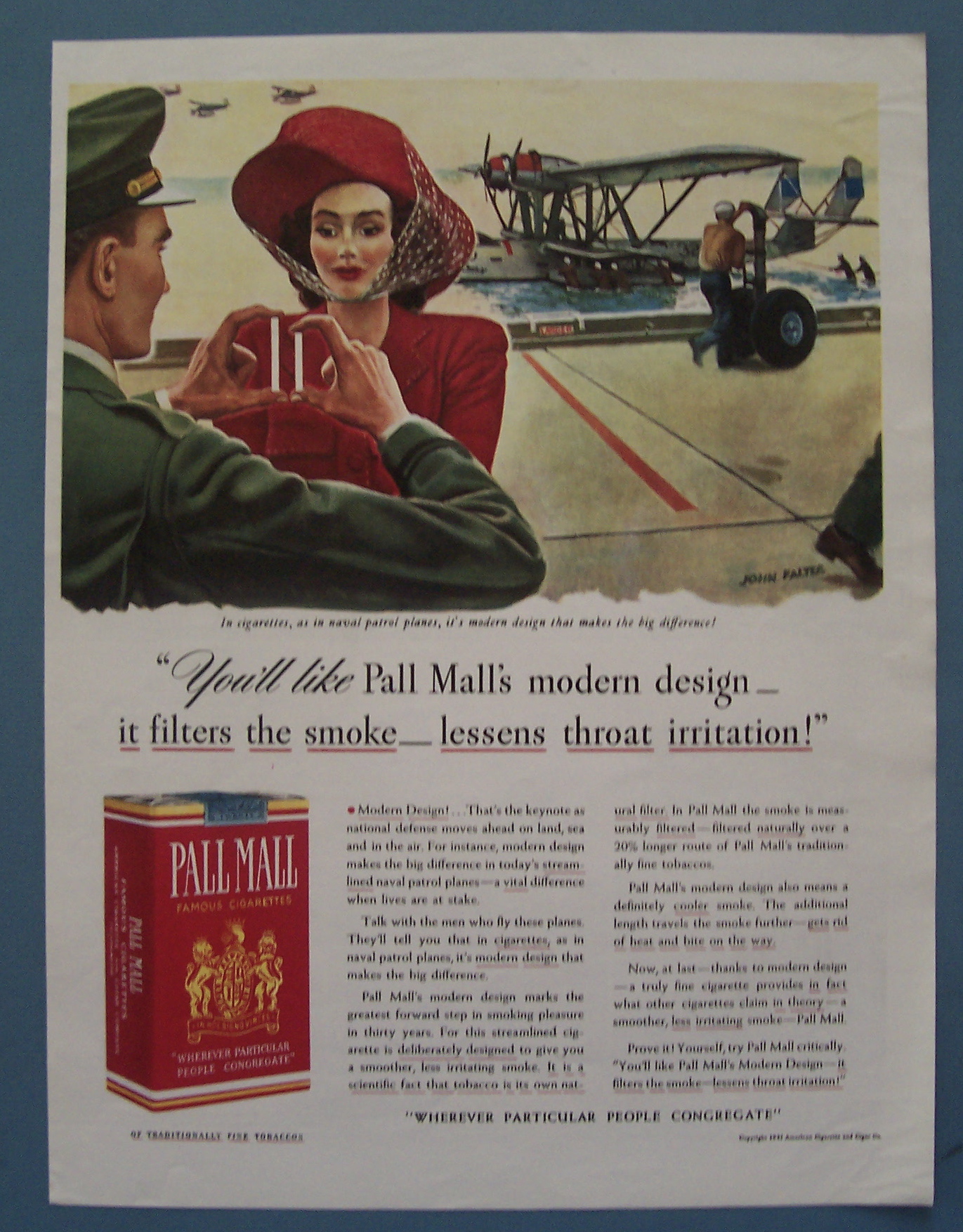 1941 Pall Mall Cigarettes with a Woman By John Falter