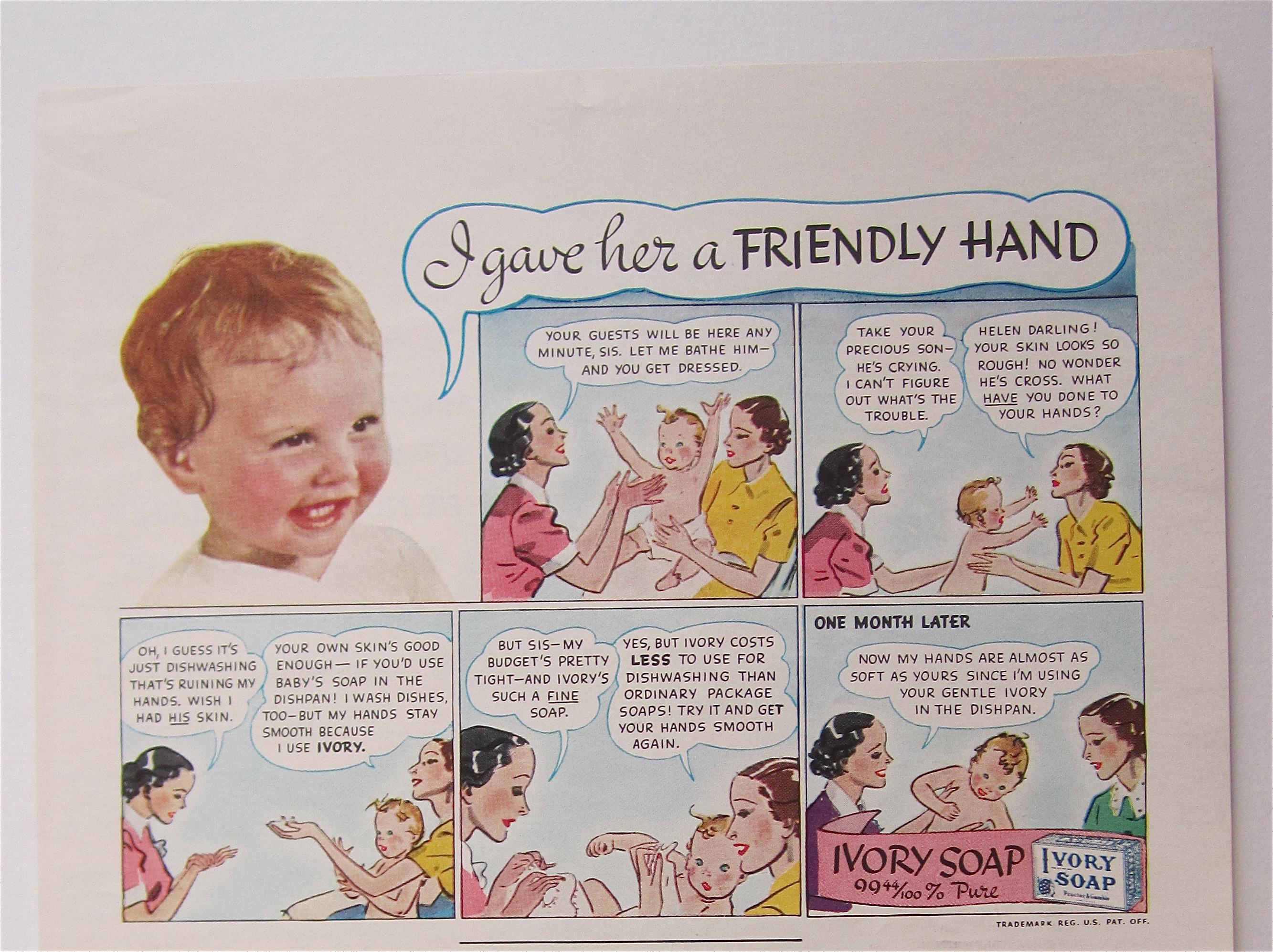1937 Ivory Soap with Friendly Hand & Lazy Twin