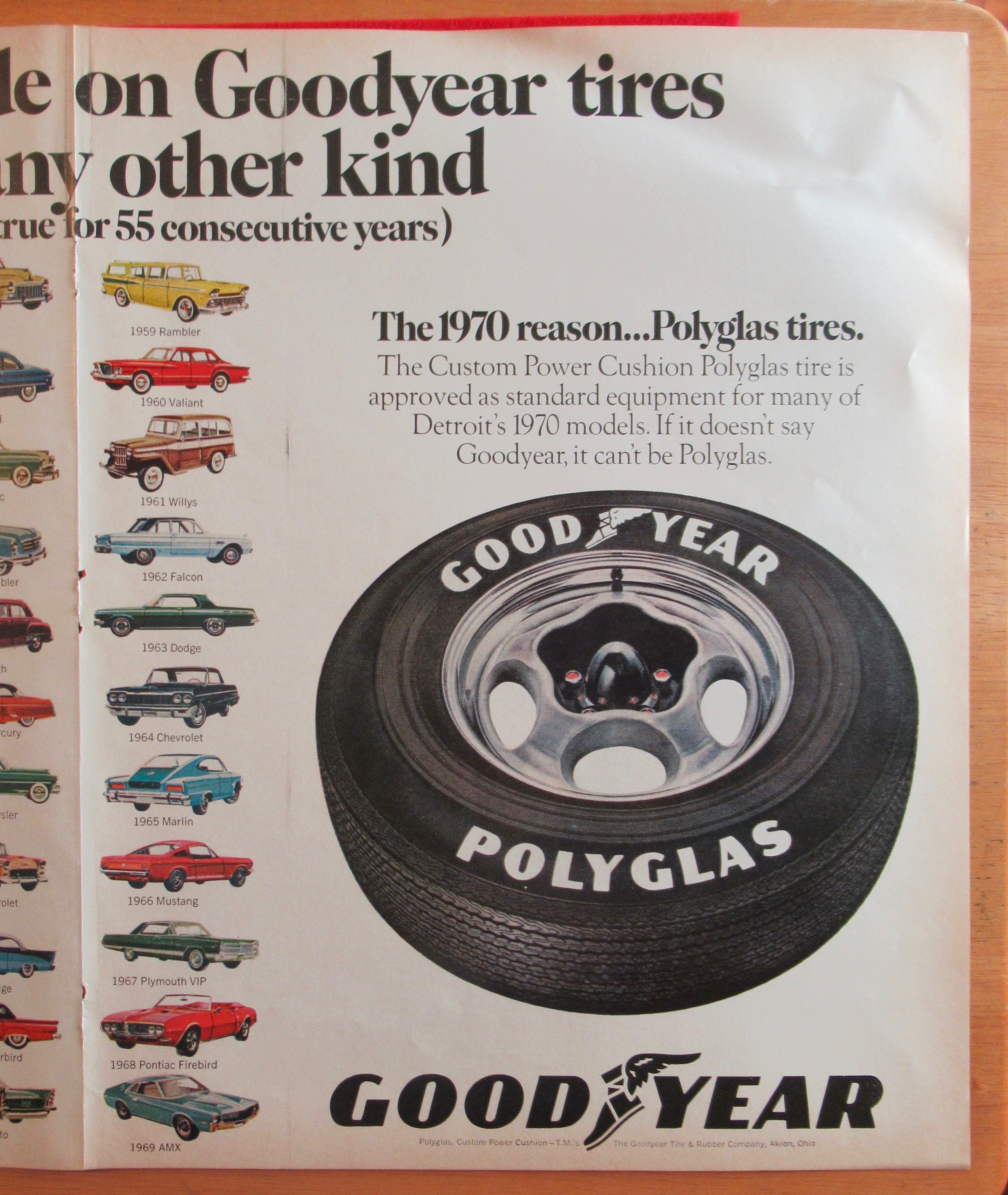 1970 Goodyear Tires with Variety of Different Cars