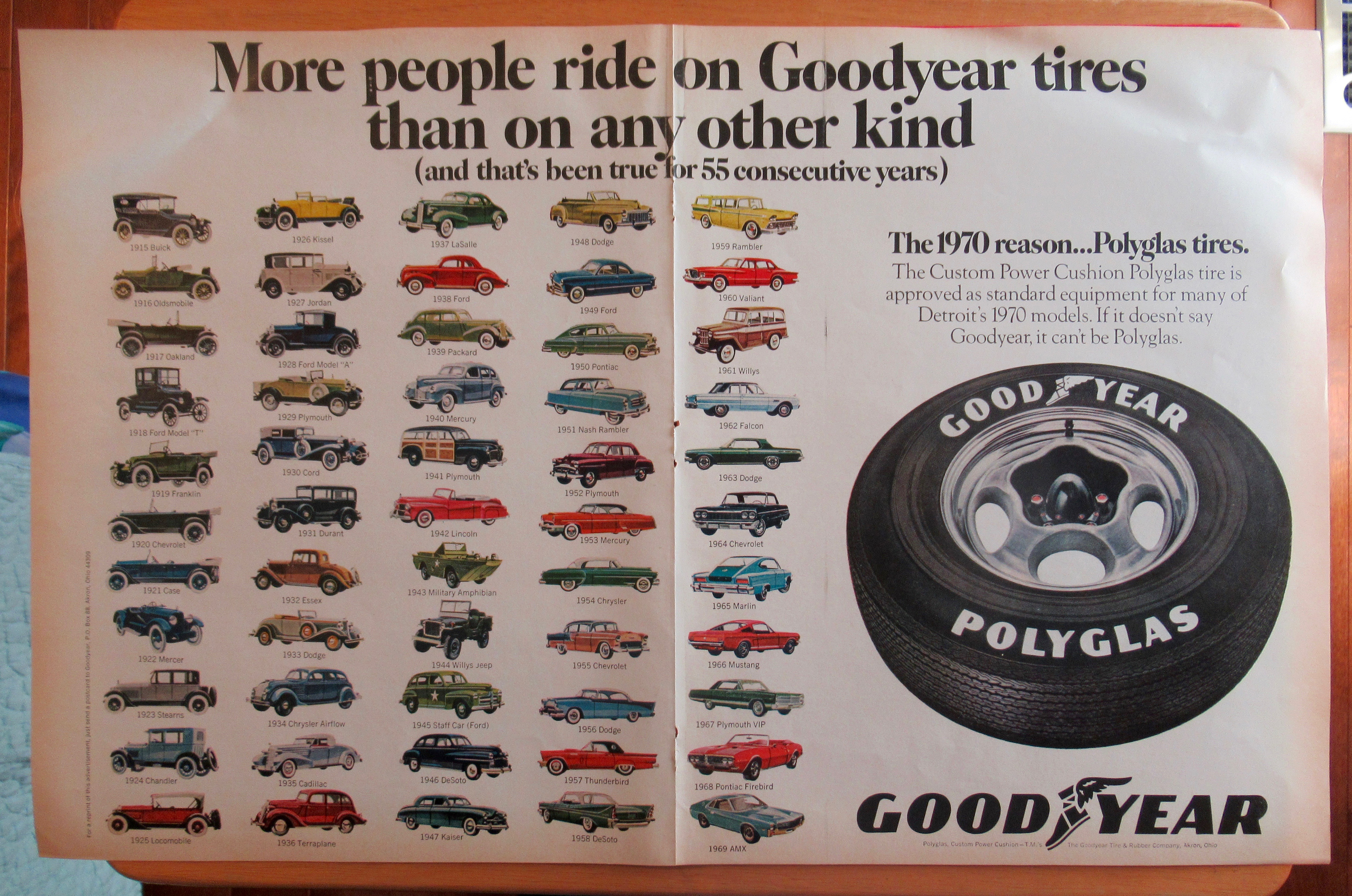 1970 Goodyear Tires with Variety of Different Cars