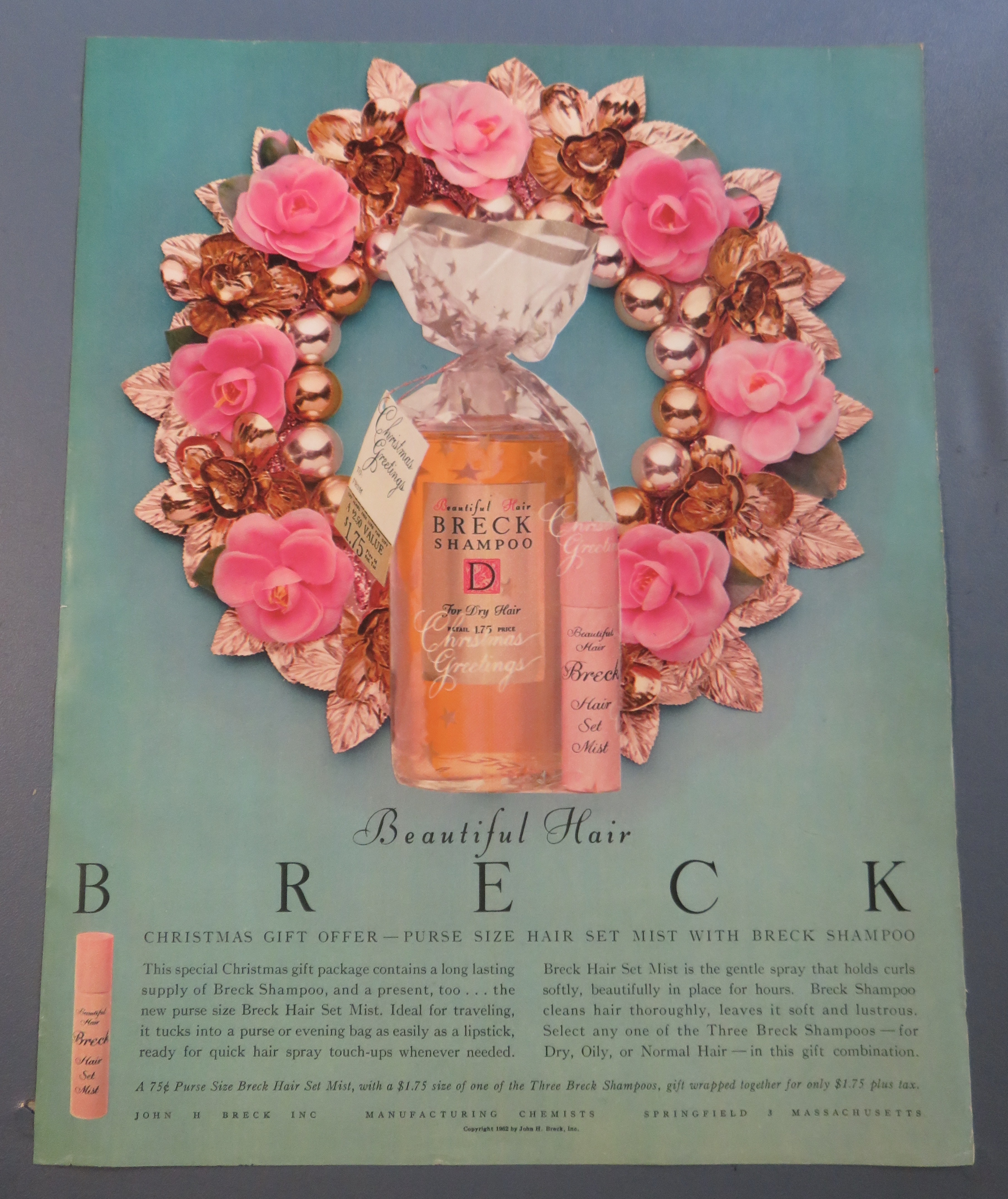 1962 Breck Shampoo with Purse Size Hair Set