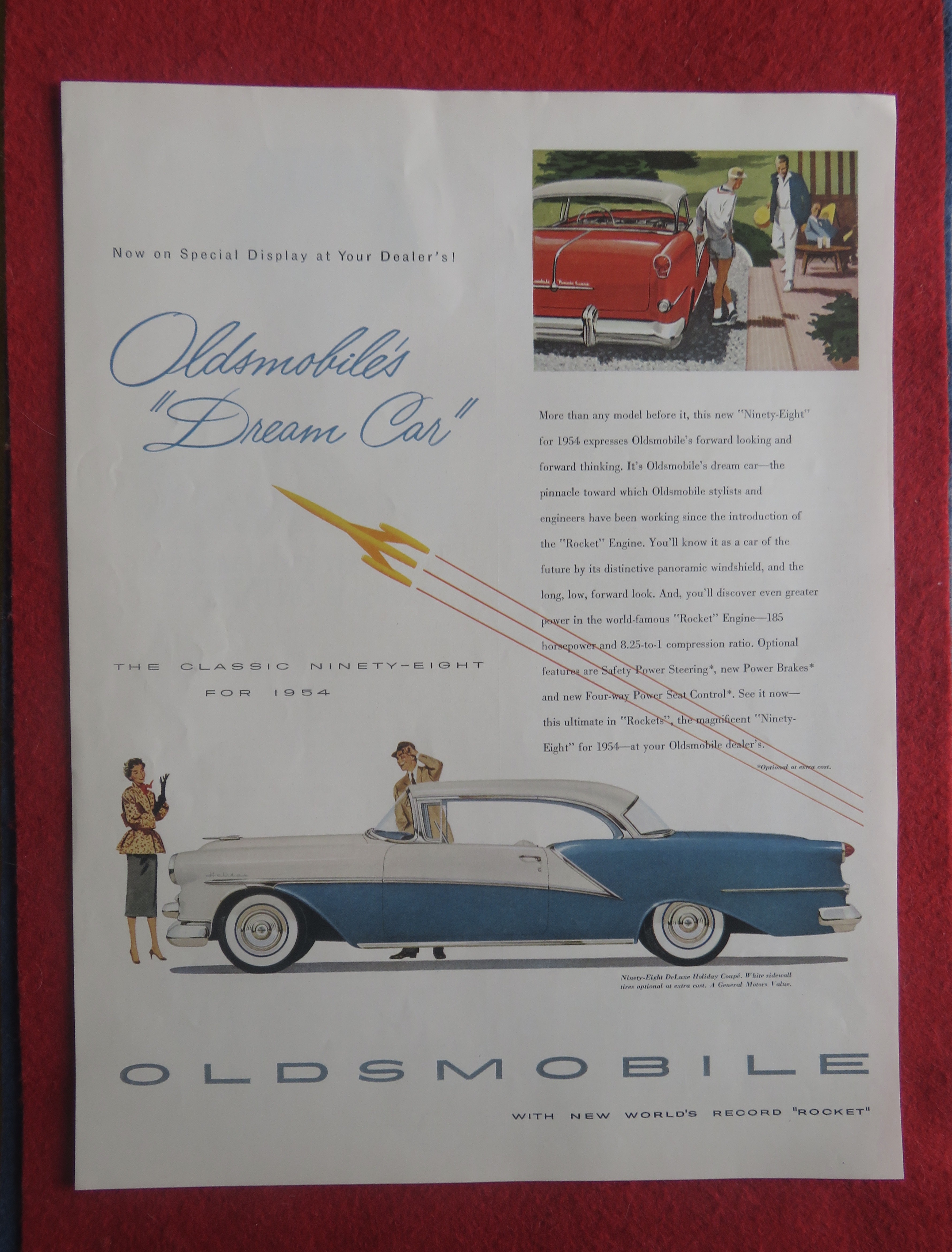 1954 Oldsmobile Automobile with 98 Deluxe Holiday Coupe