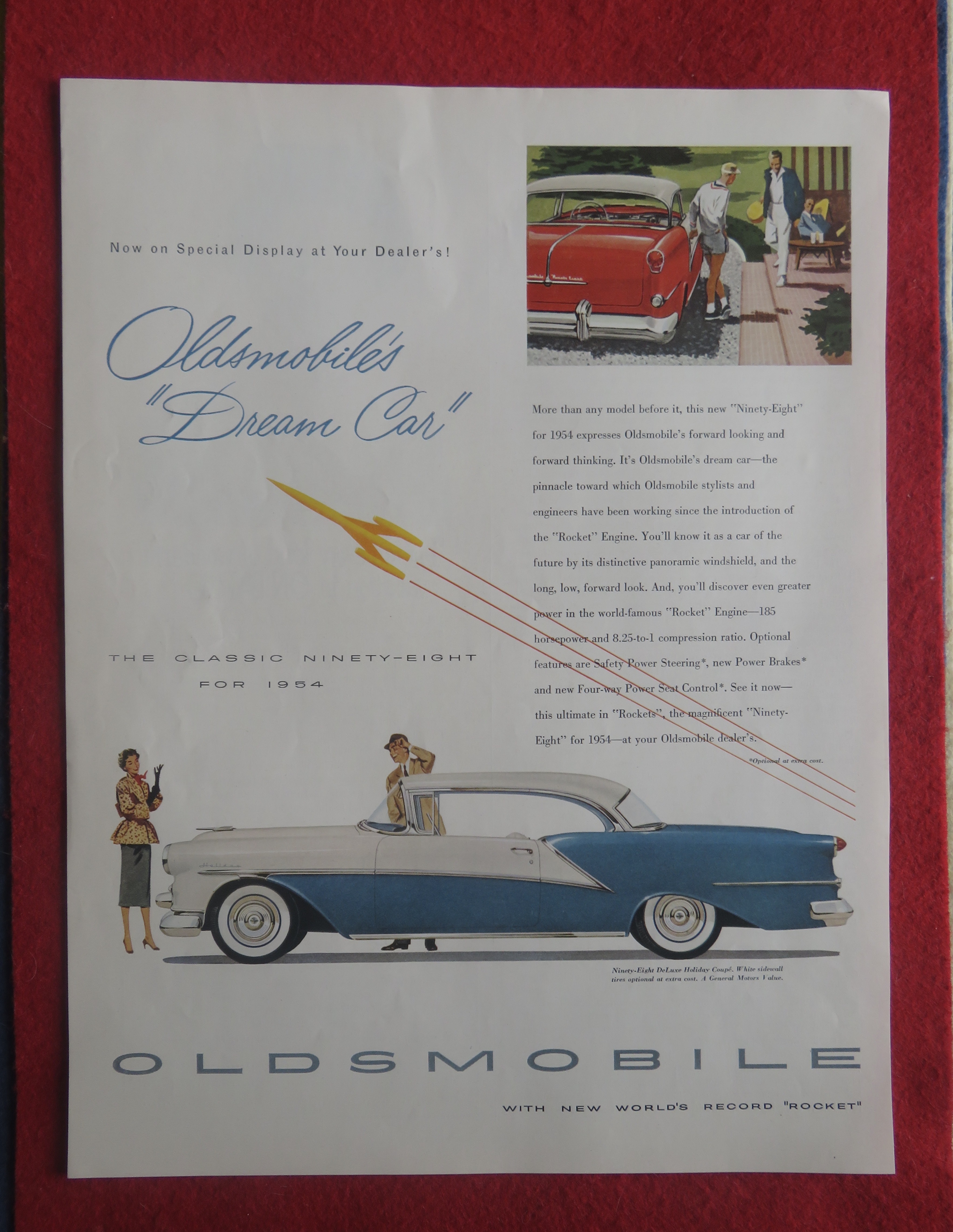 1954 Oldsmobile Automobile with 98 Deluxe Holiday Coupe