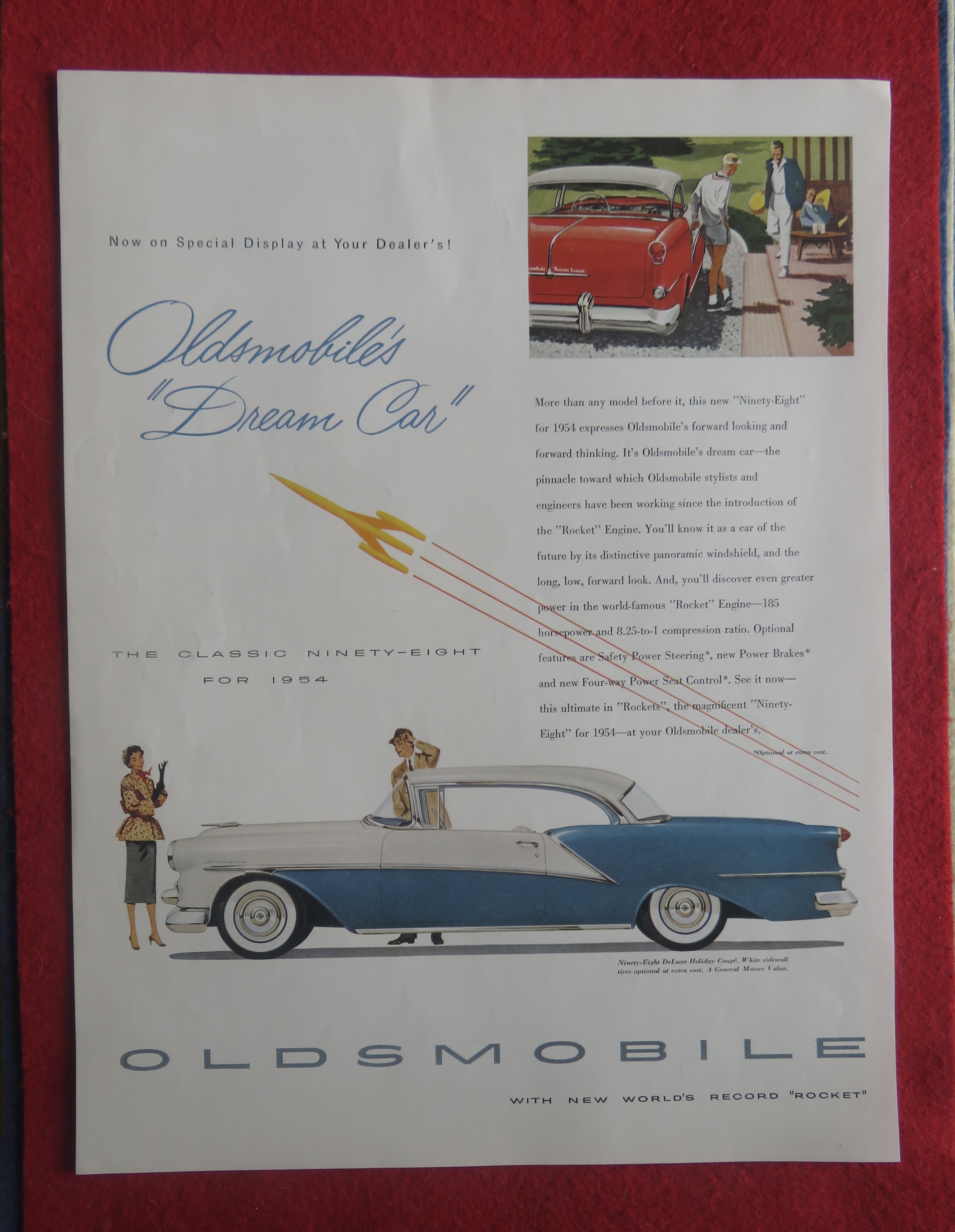 1954 Oldsmobile Automobile with 98 Deluxe Holiday Coupe