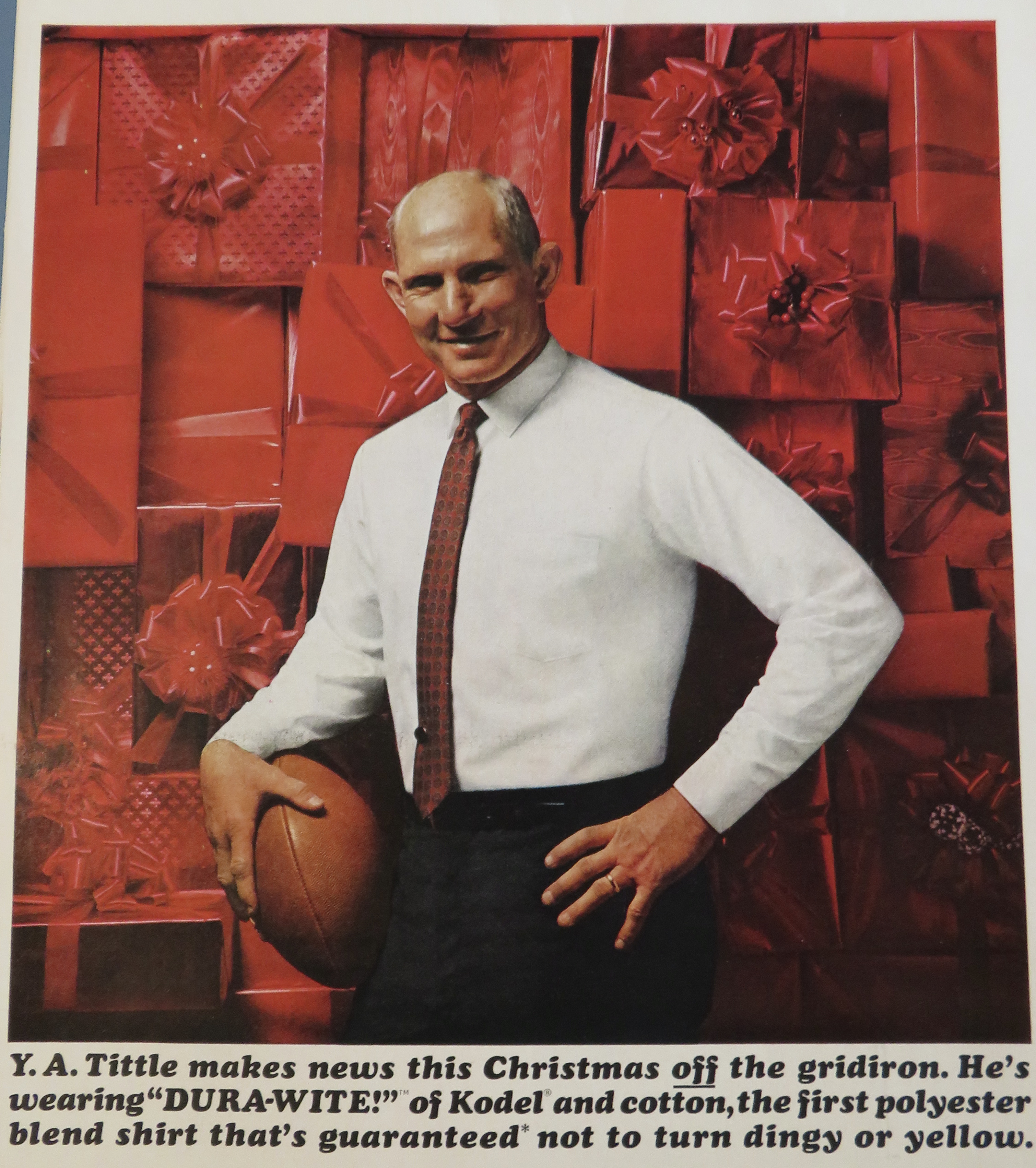 1963 Manhattan Shirts with Quarterback Y. A. Tittle