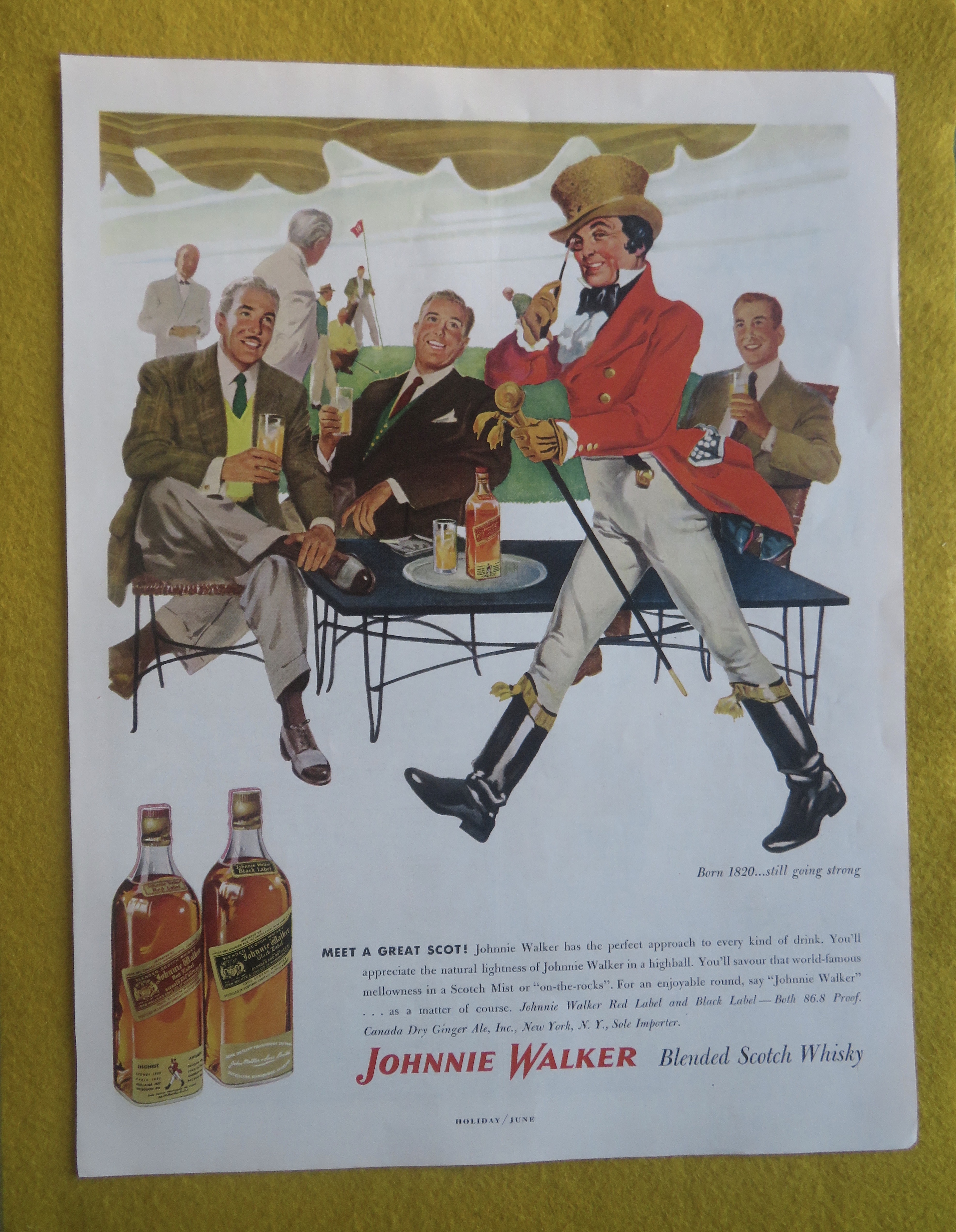 1959 Johnnie Walker Whiskey with Men At Golf Club