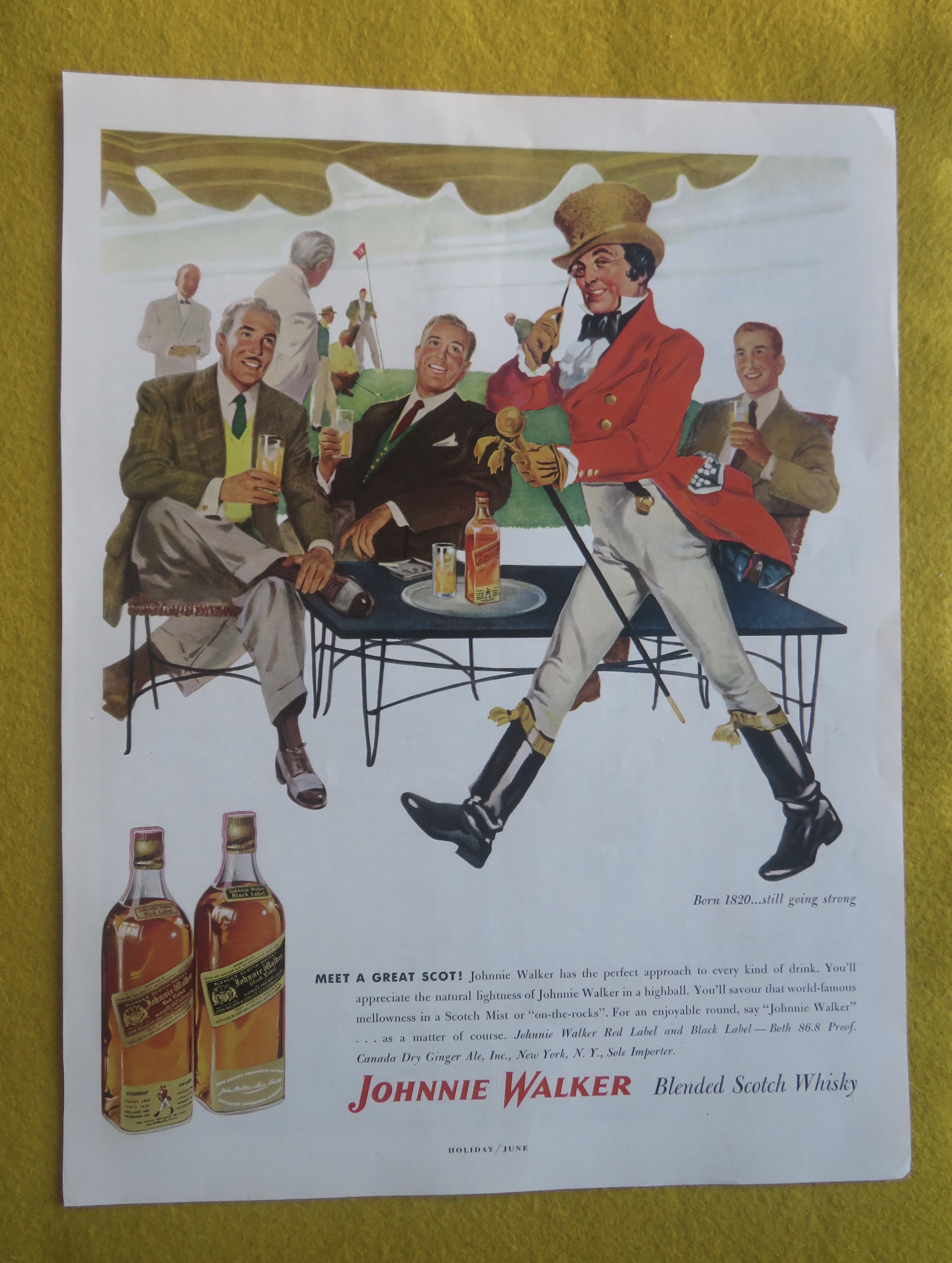 1959 Johnnie Walker Whiskey with Men At Golf Club