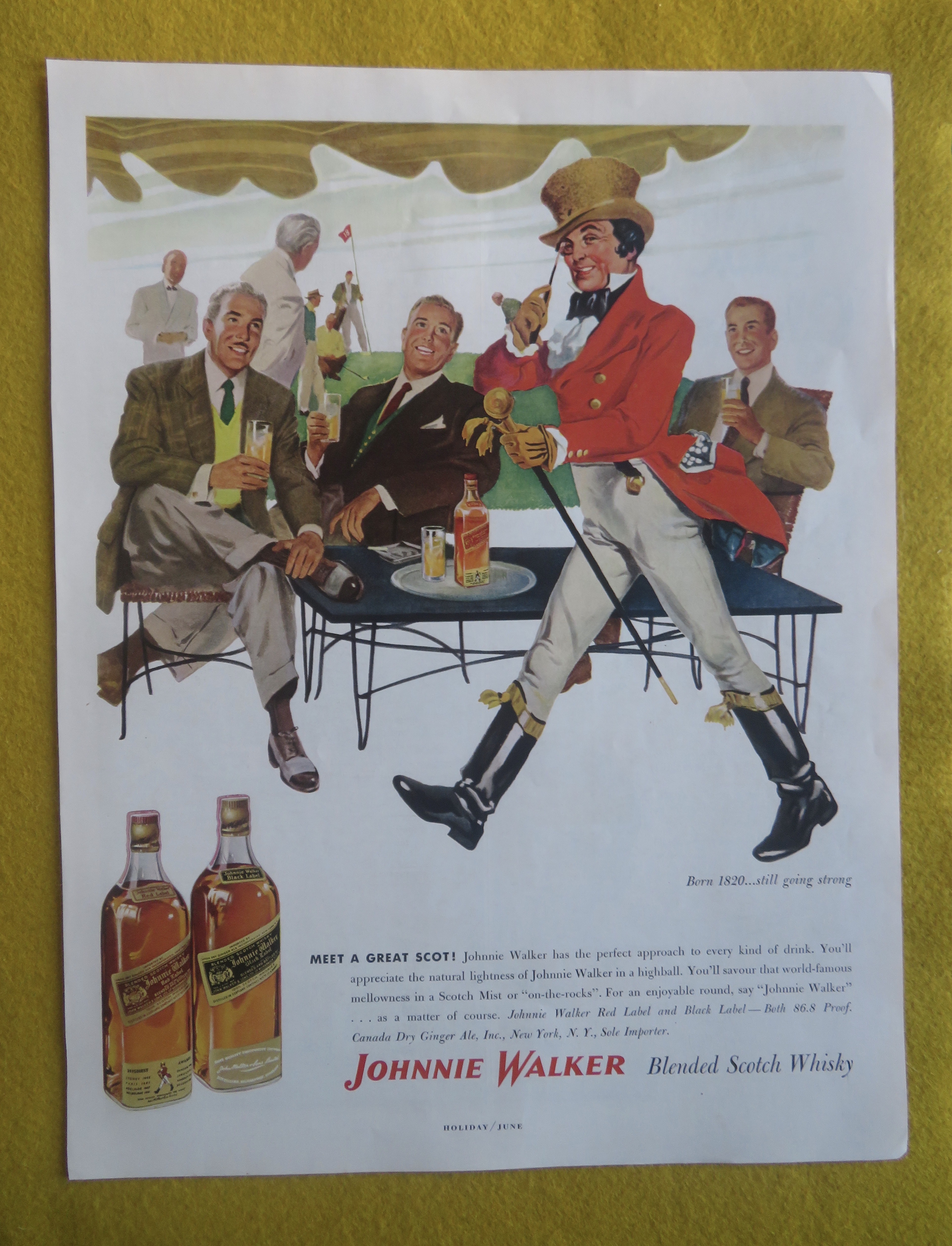 1959 Johnnie Walker Whiskey with Men At Golf Club