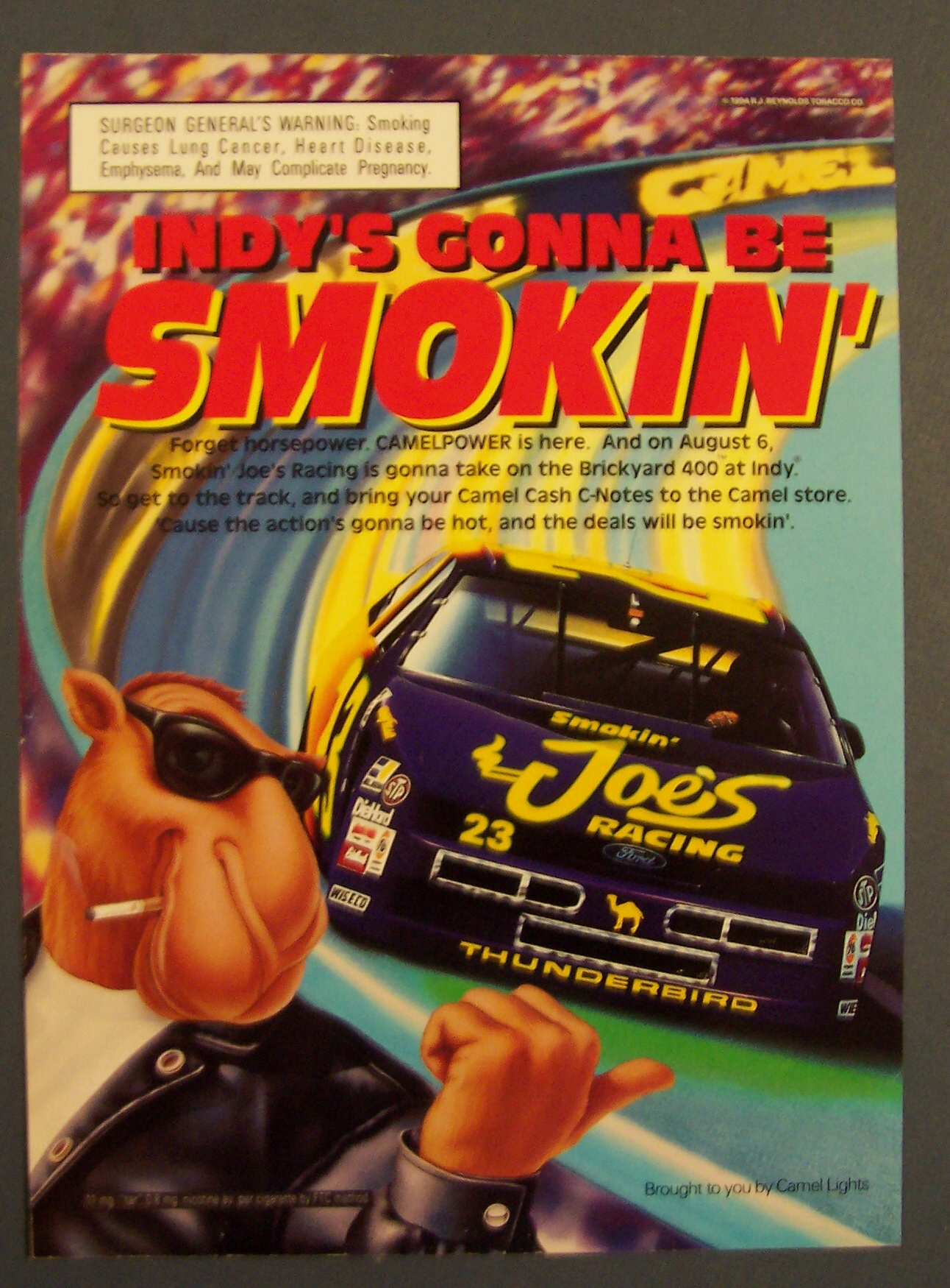 1994 Camel Cigarettes w/Joe The Camel at Race Track