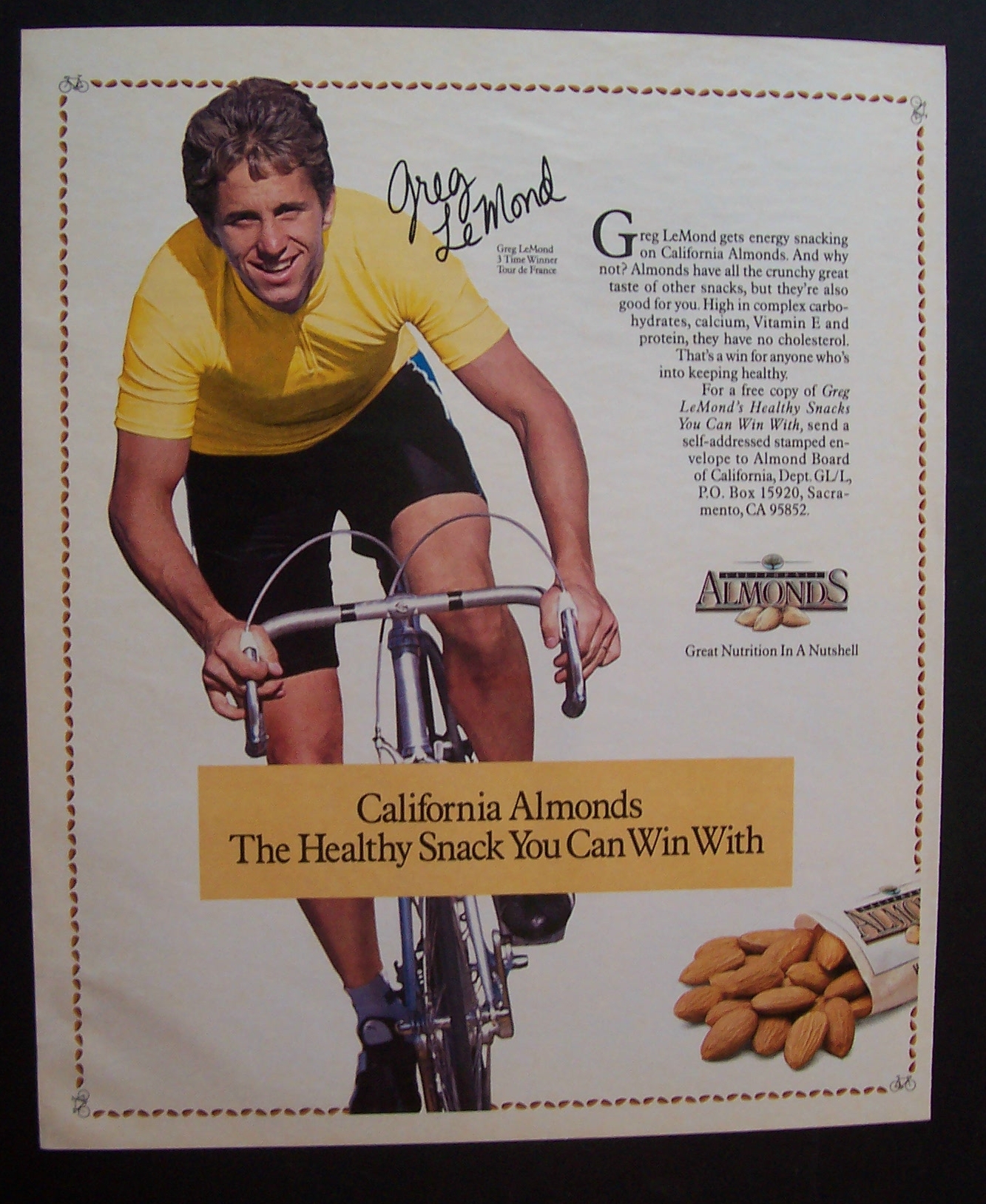 1991  California  Almonds with  Greg  Le Mond