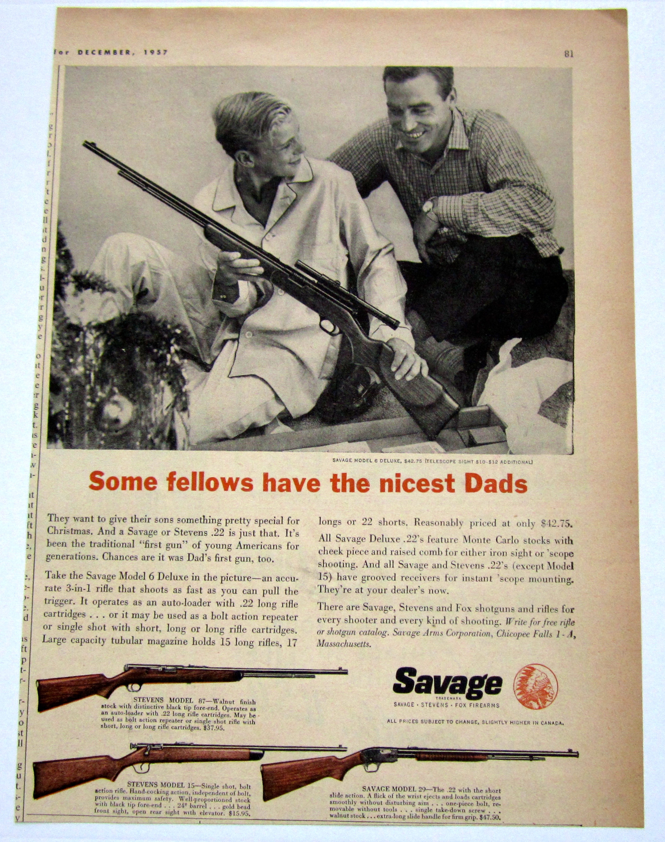 1958 Vintage Savage Model 6 Deluxe Gun With Man & Son