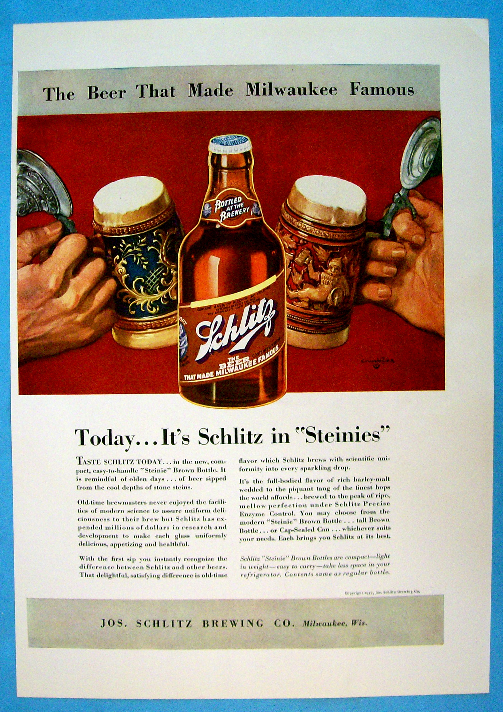 Vintage Ad: 1937 Schlitz Beer
