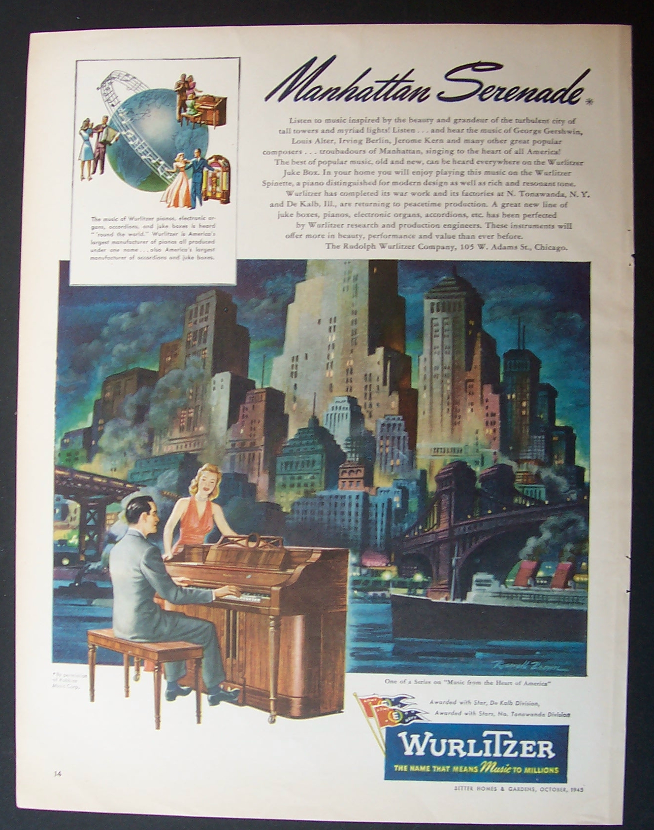 1945 Wurlitzer with A Man Playing The Piano