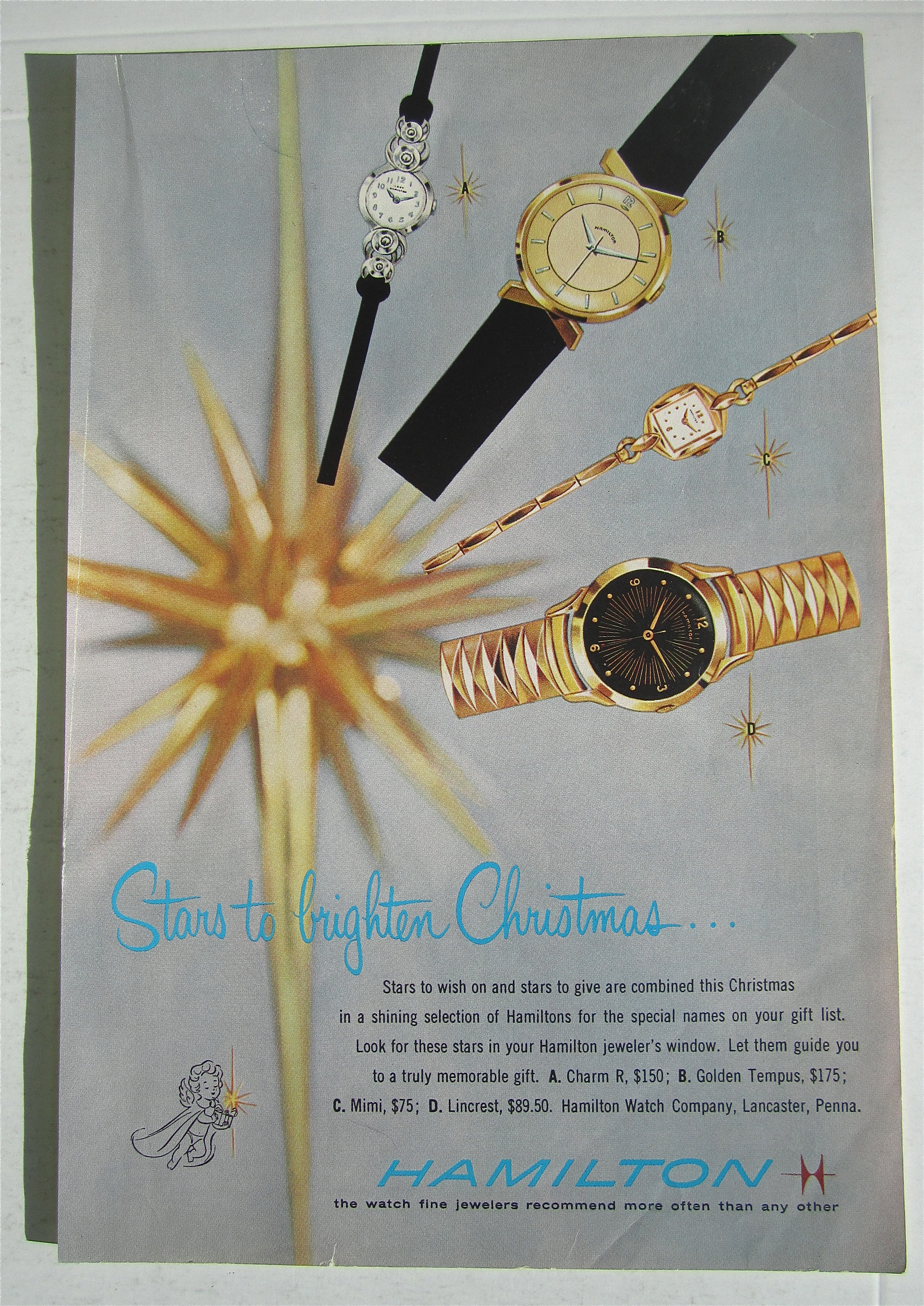 1957 Hamilton Watches with 4 Different Watches
