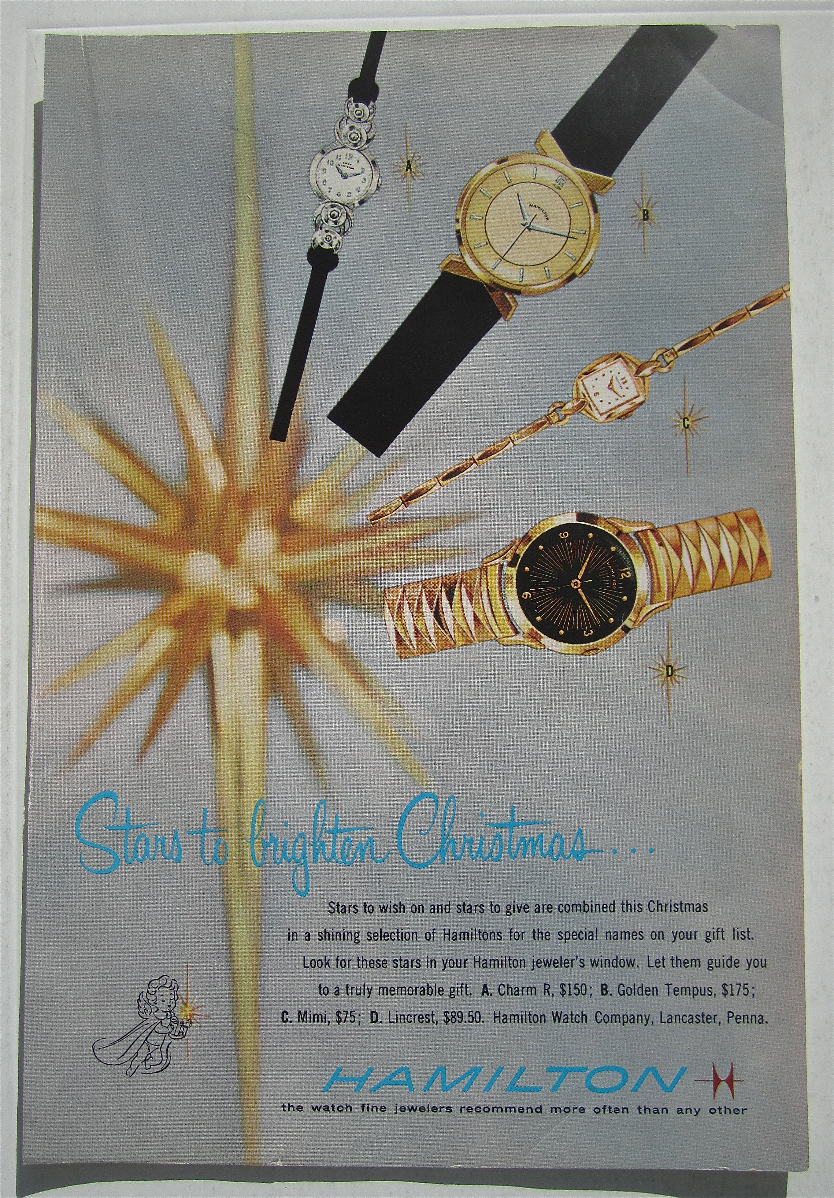 1957 Hamilton Watches with 4 Different Watches