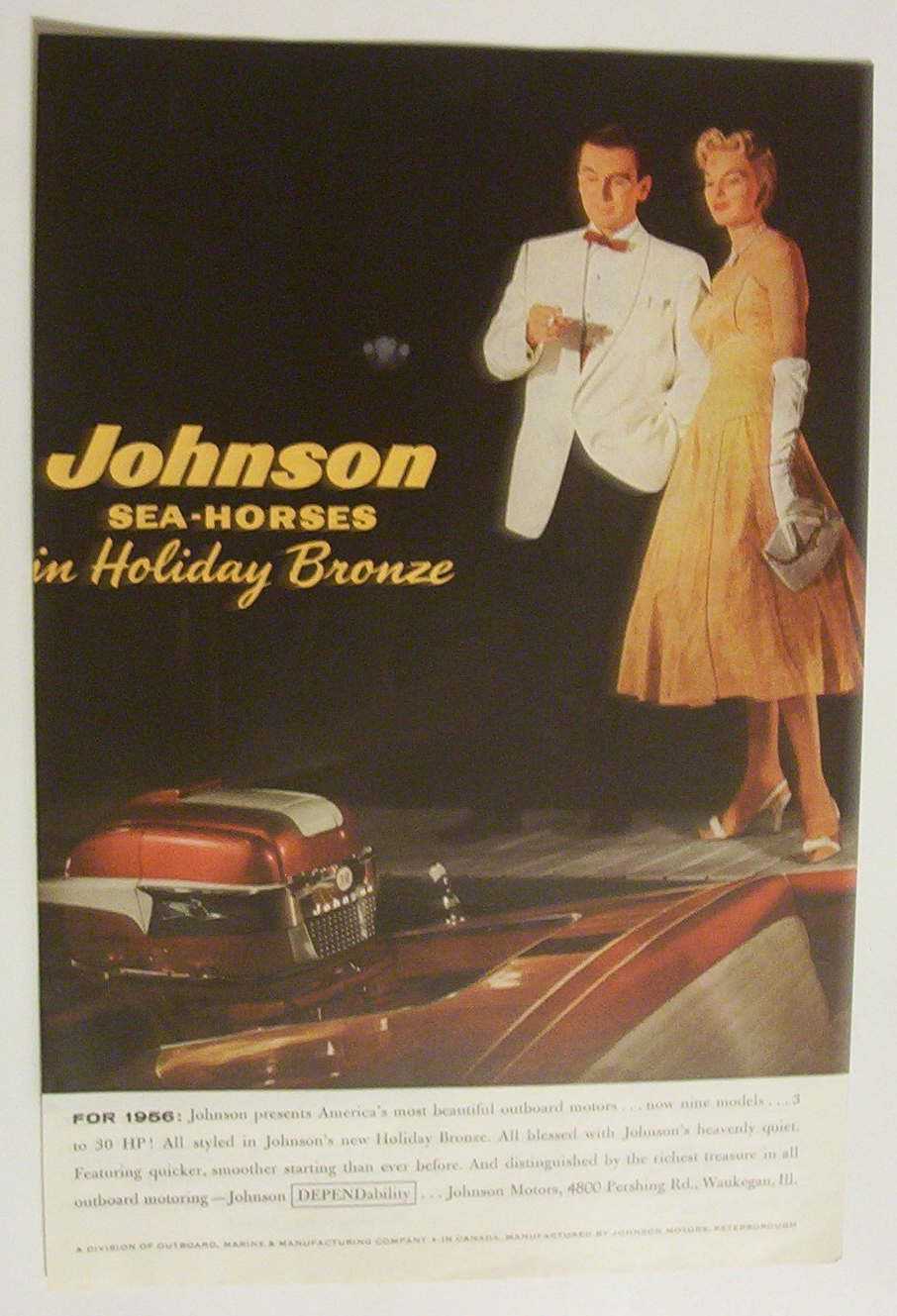 Vintage Ad: 1956  Johnson  Outboard  Motors