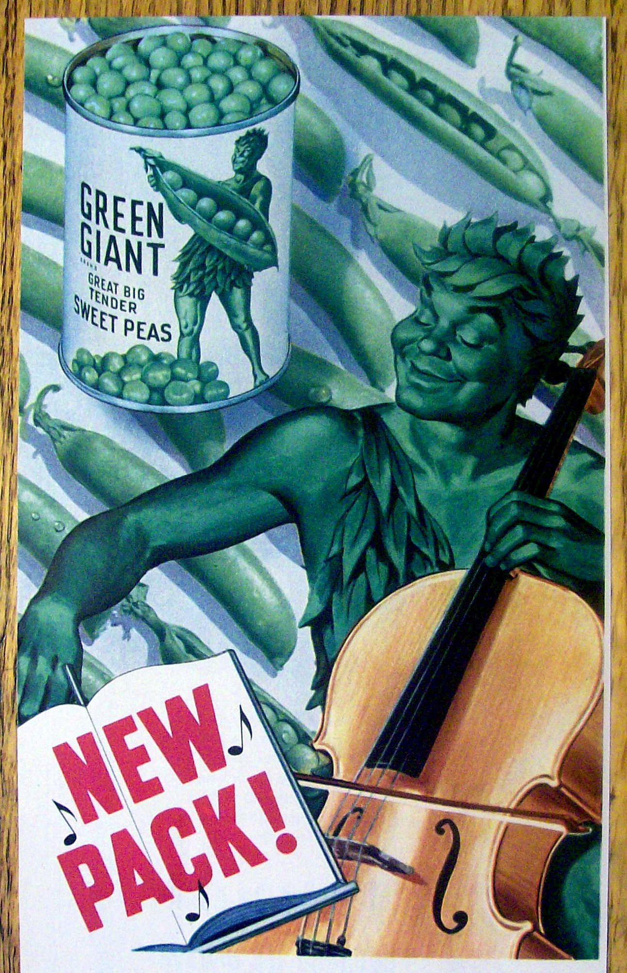 1950 Green Giant Sweet Peas with the Green Giant