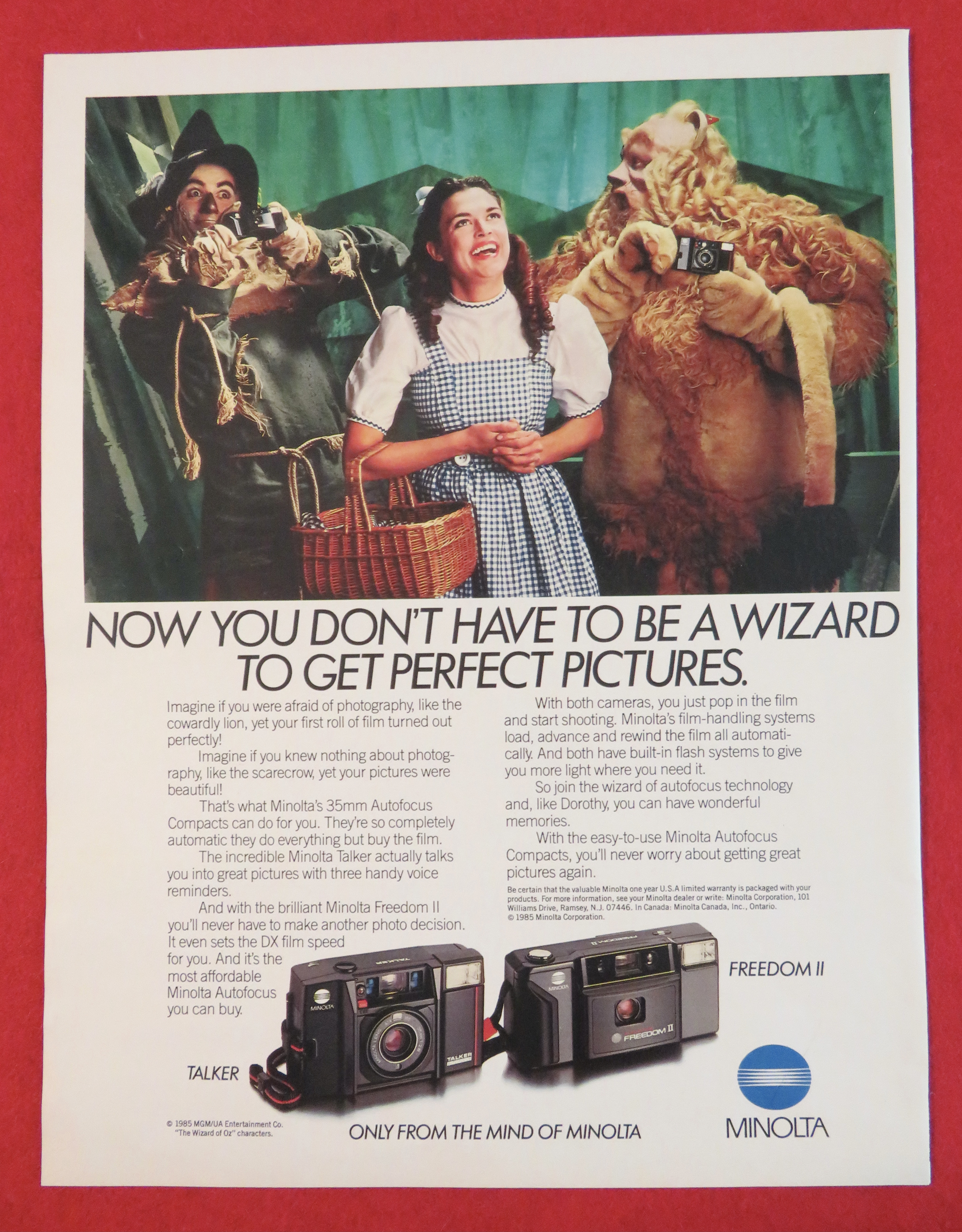 1986 Minolta Camera with Talker & Freedom II Cameras
