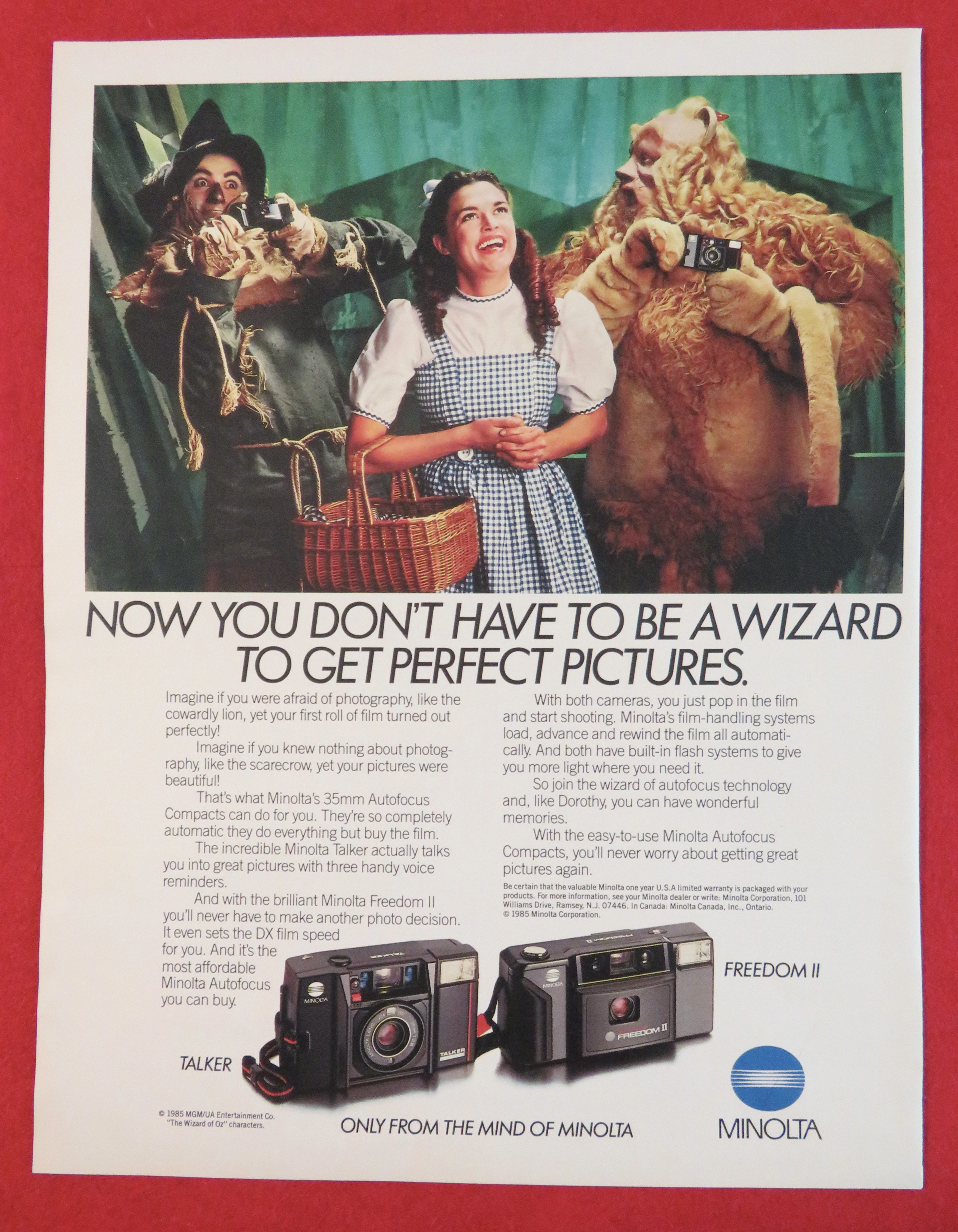 1986 Minolta Camera with Talker & Freedom II Cameras
